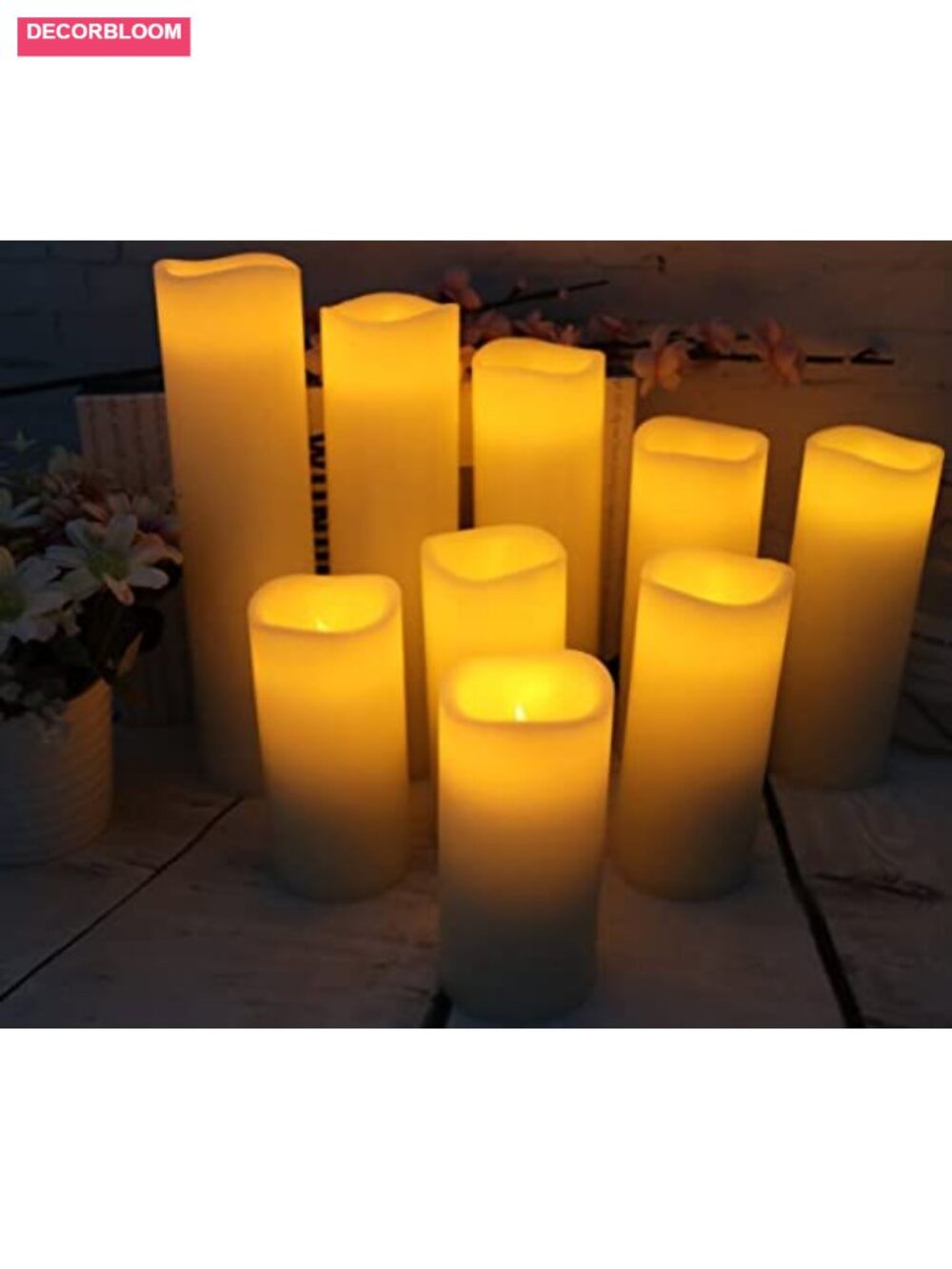 Flameless LED Candles 9 Pack Real Wax Remote Timer Home Decor - Picture 3 of 5